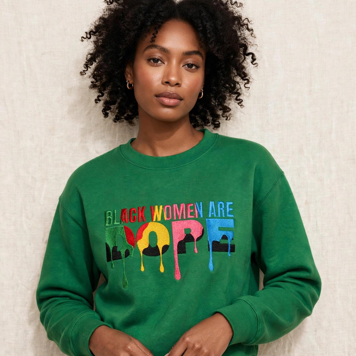 Black Women Are Dope Embroidered Sweatshirt