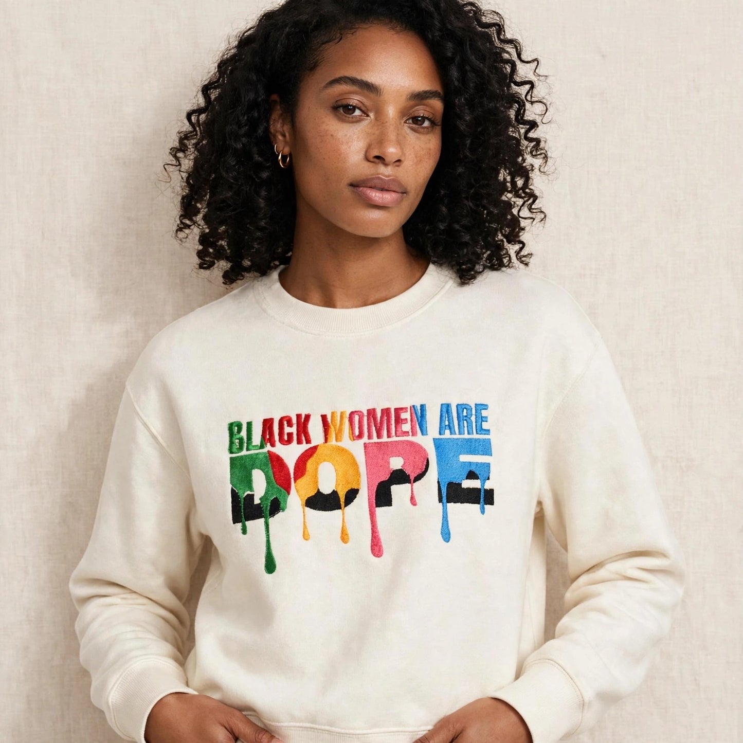 Black Women Are Dope Embroidered Sweatshirt